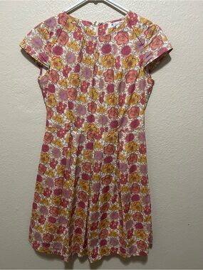 Brooks Brothers Liberty Art Fabrics Floral Cotton A-Line Cap Sleeve Dress 2P